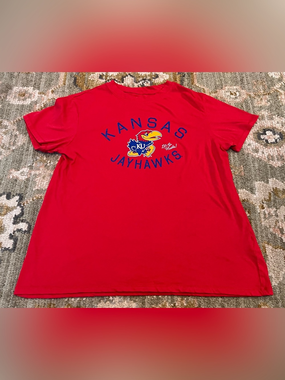 Kansas Jayhawks Hanes Shirt Women’s Size Medium Color Red